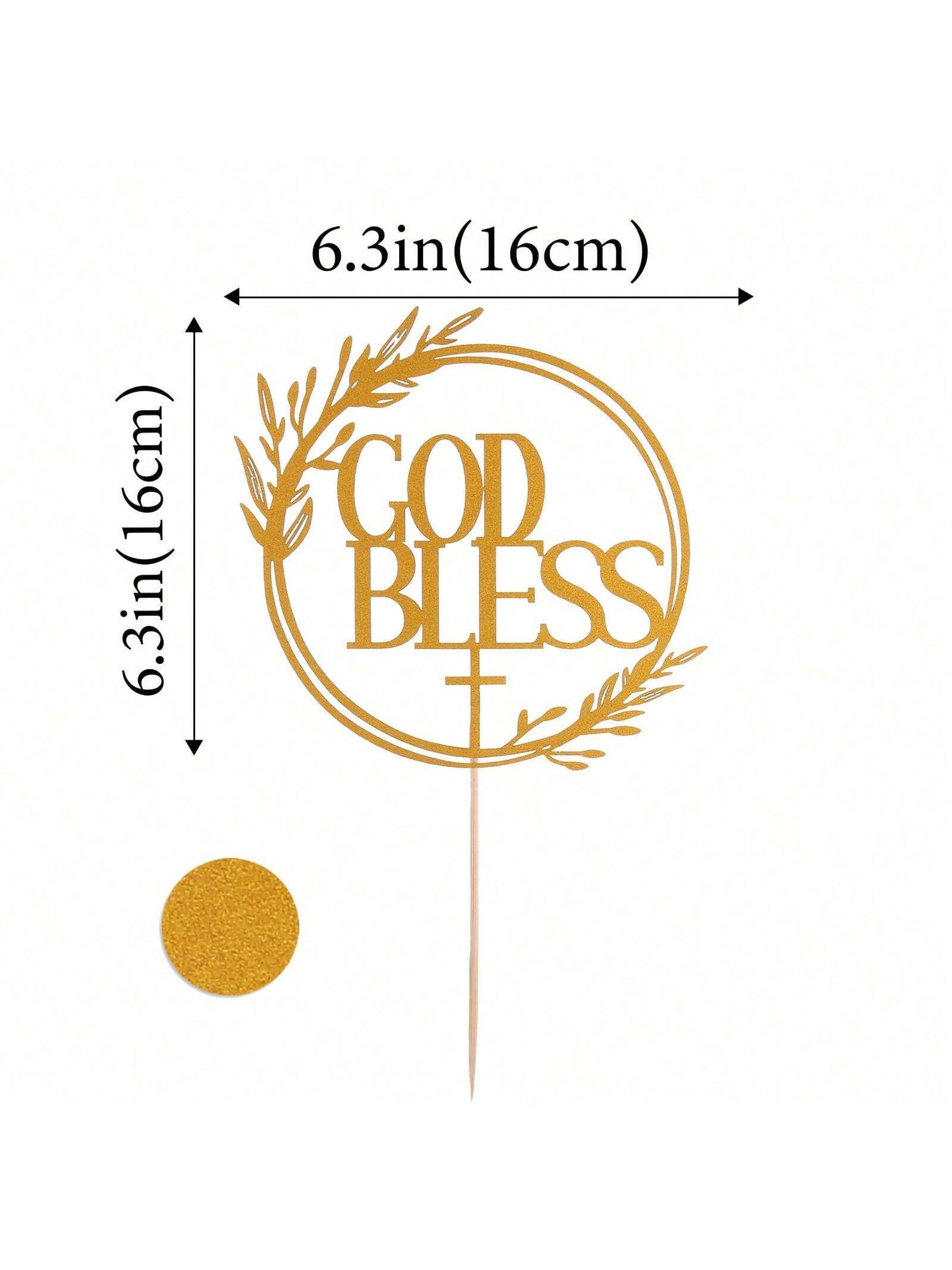 1Pc Mi Bautizo Gold Cake Topper - Divine Blessings Elegant Cake Decor for Celebrations, Baptisms & Milestones Decoration, Back to School Valentine Day