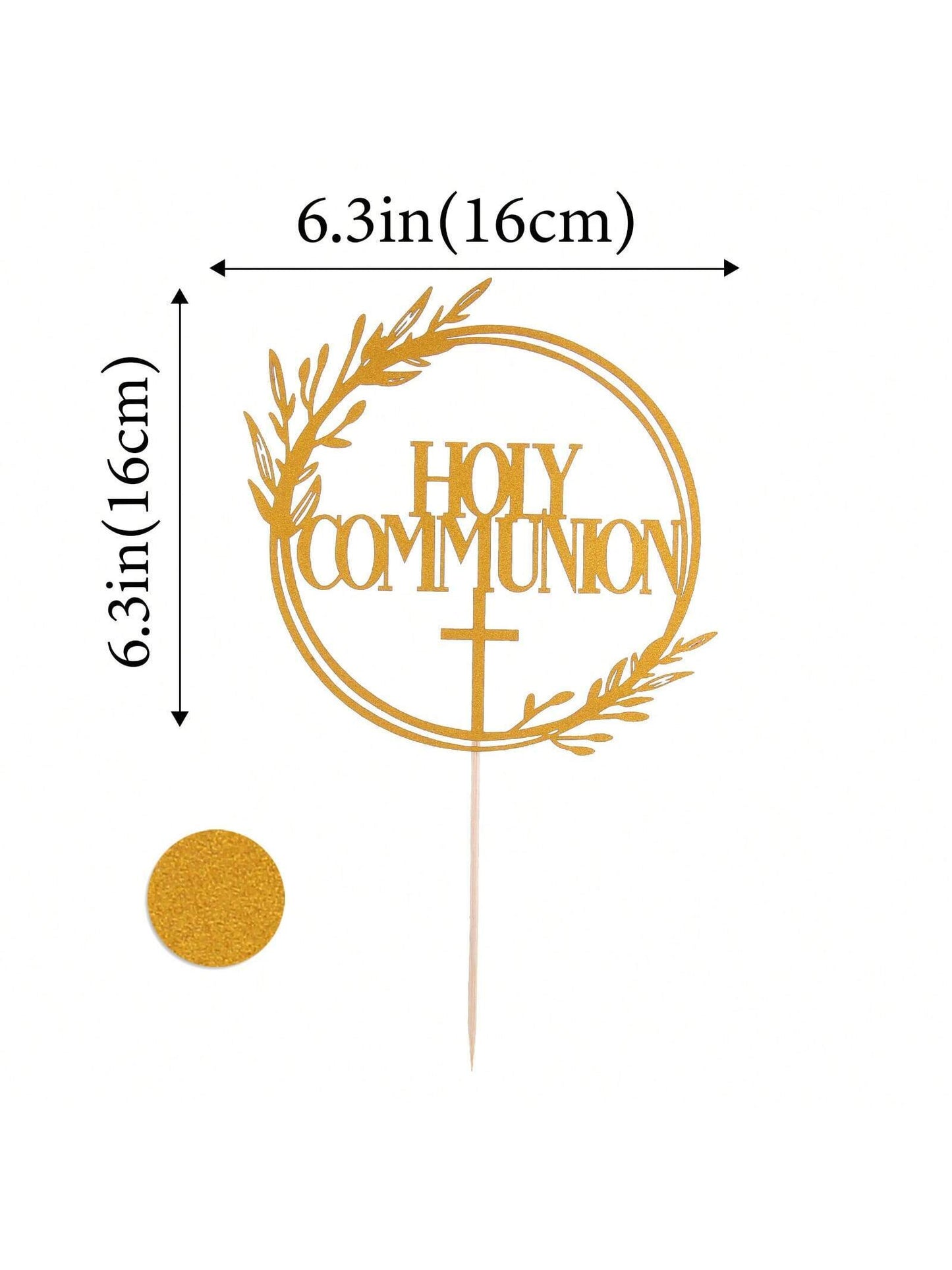 1Pc Mi Bautizo Gold Cake Topper - Divine Blessings Elegant Cake Decor for Celebrations, Baptisms & Milestones Decoration, Back to School Valentine Day