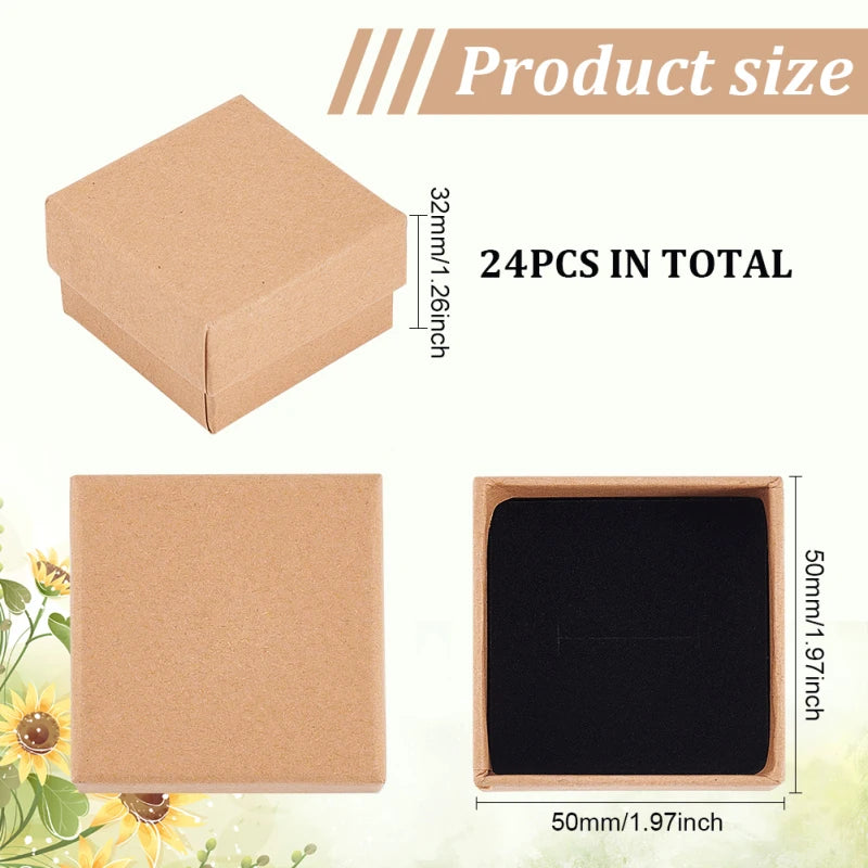 24 Pcs Jewelry Boxes 3.54× 3.54 x 1.18