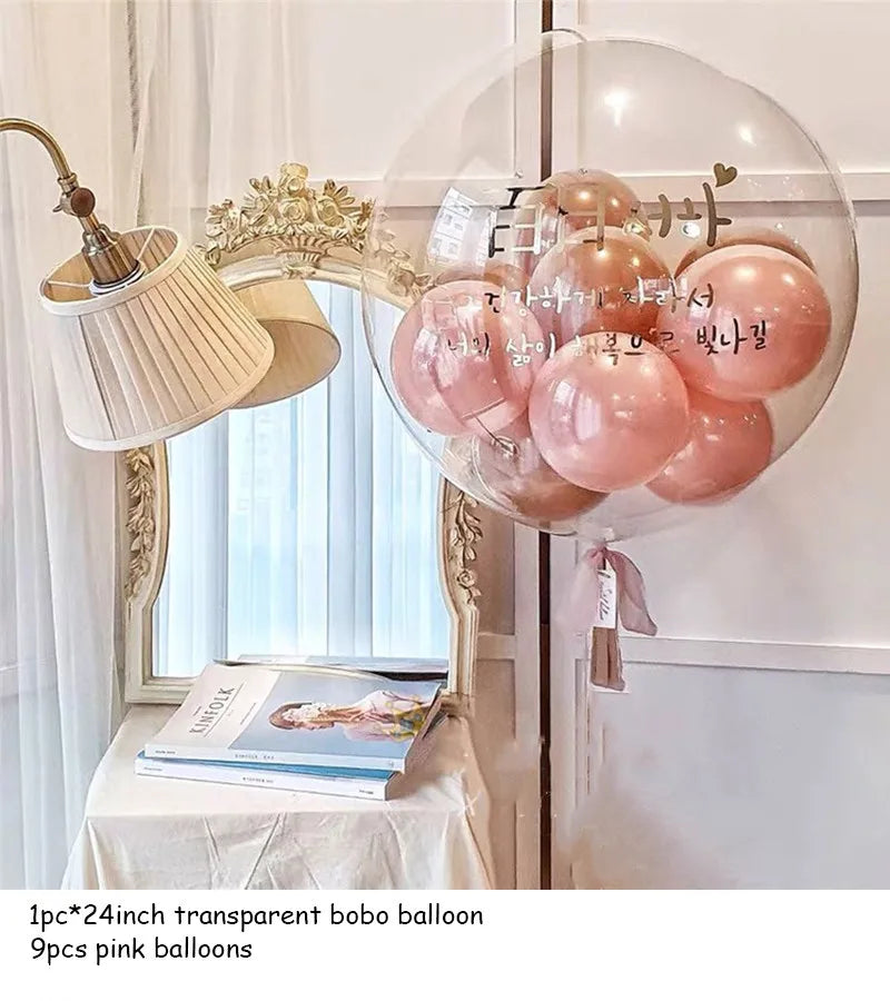 1set Bobo balloon helium Baby Shower decoration 24inch