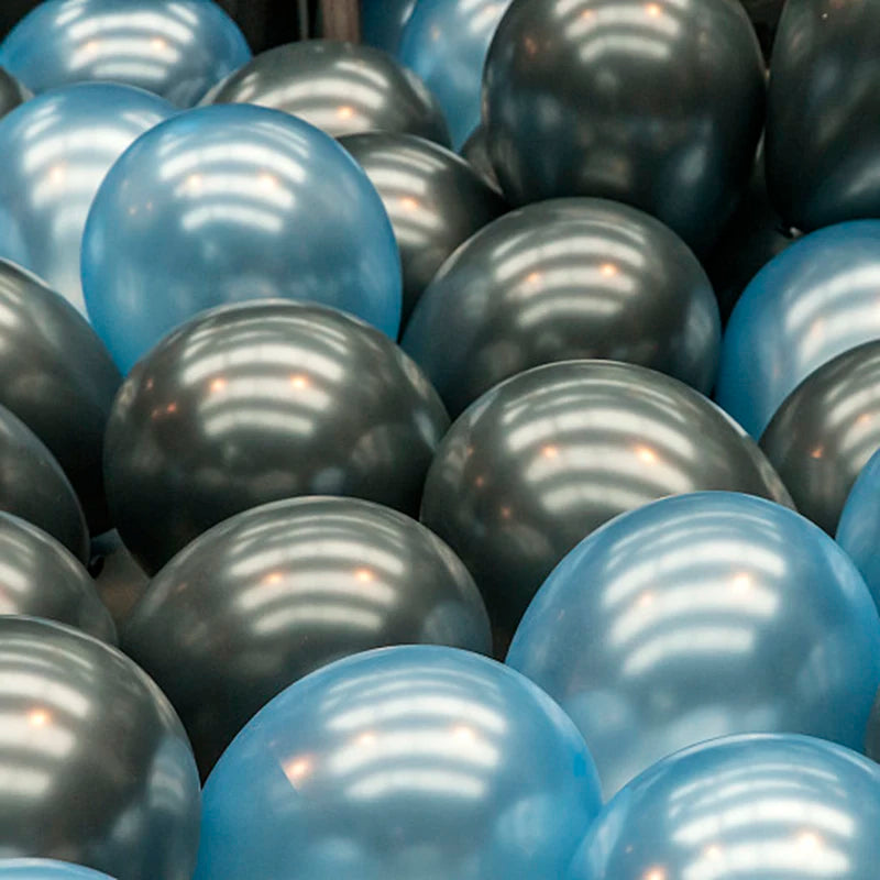 30–100PCS Pearl Balloons – White, Pink, Blue, Silver, Purple