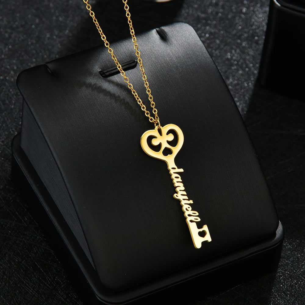 Custom name necklaces personalized heart butterfly