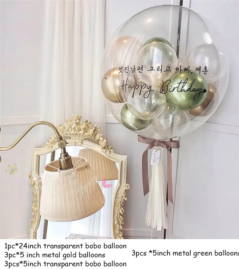 1set Bobo balloon helium Baby Shower decoration 24inch
