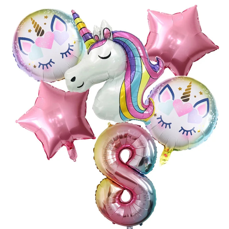 6pcs Unicorn balloon