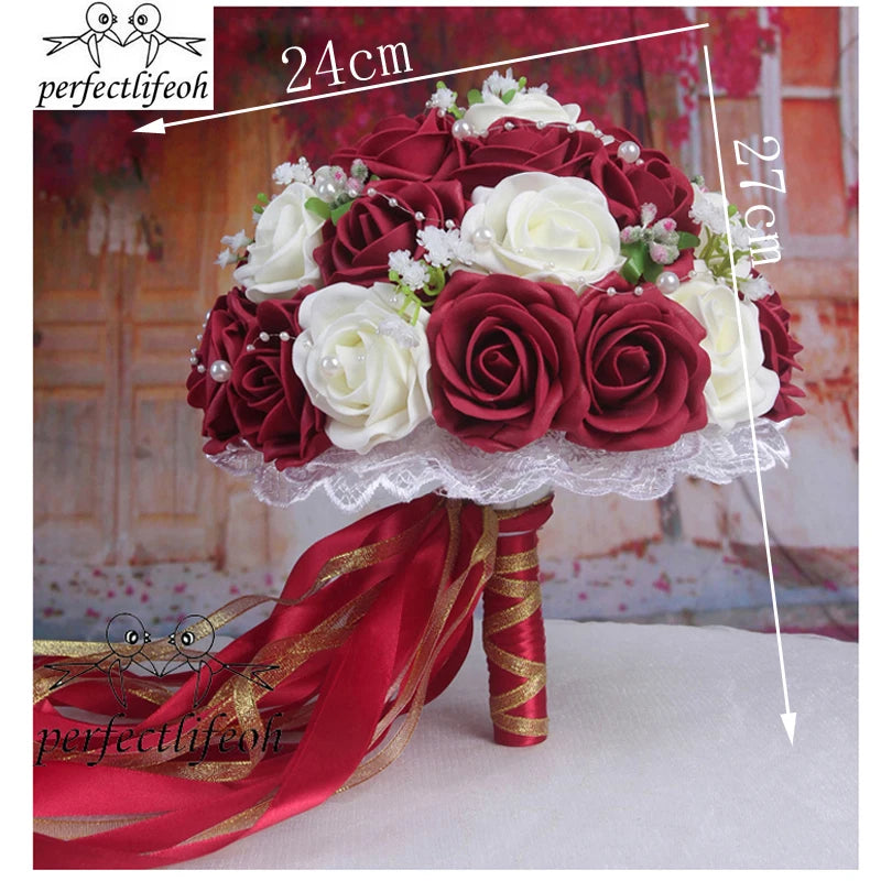 Burgundy wedding bouquet