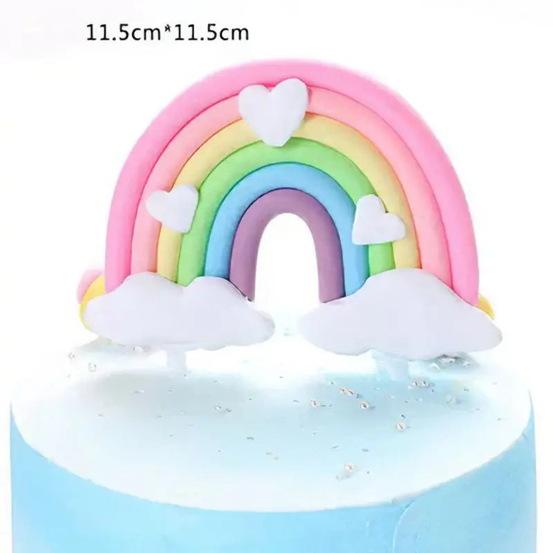 Smiling Face Cloud Rainbow Cake opper decoratings