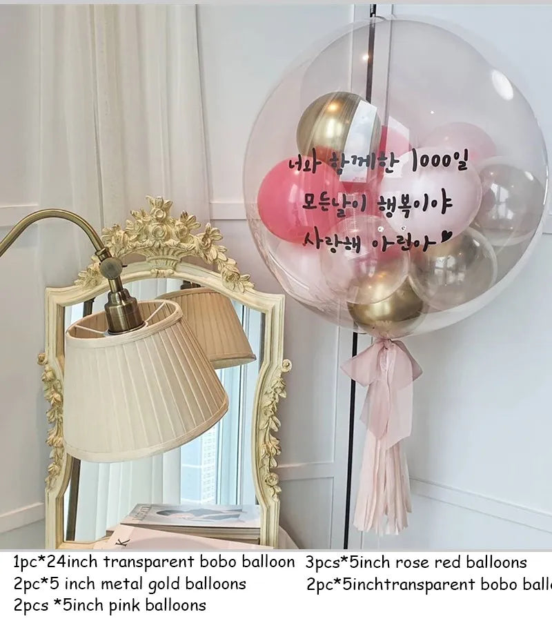1set Bobo balloon helium Baby Shower decoration 24inch
