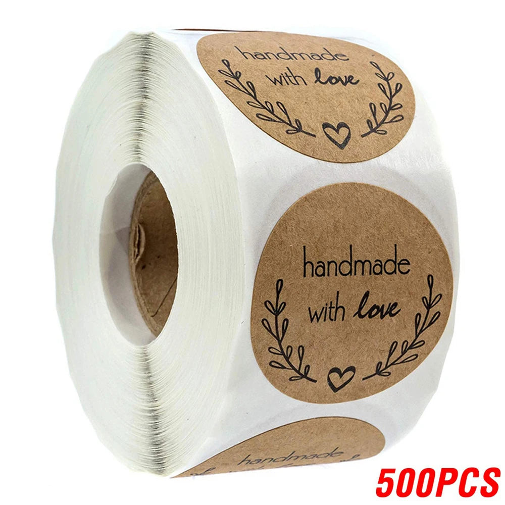 Vintage Kraft Paper Stickers – 100–500pcs
