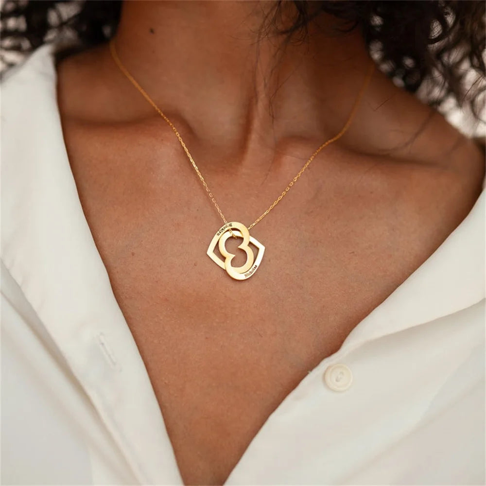 Customized Heart shaped name men's and women's necklace