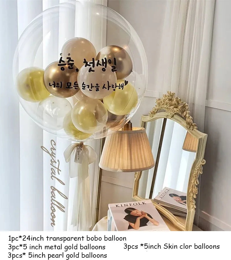 1set Bobo balloon helium Baby Shower decoration 24inch