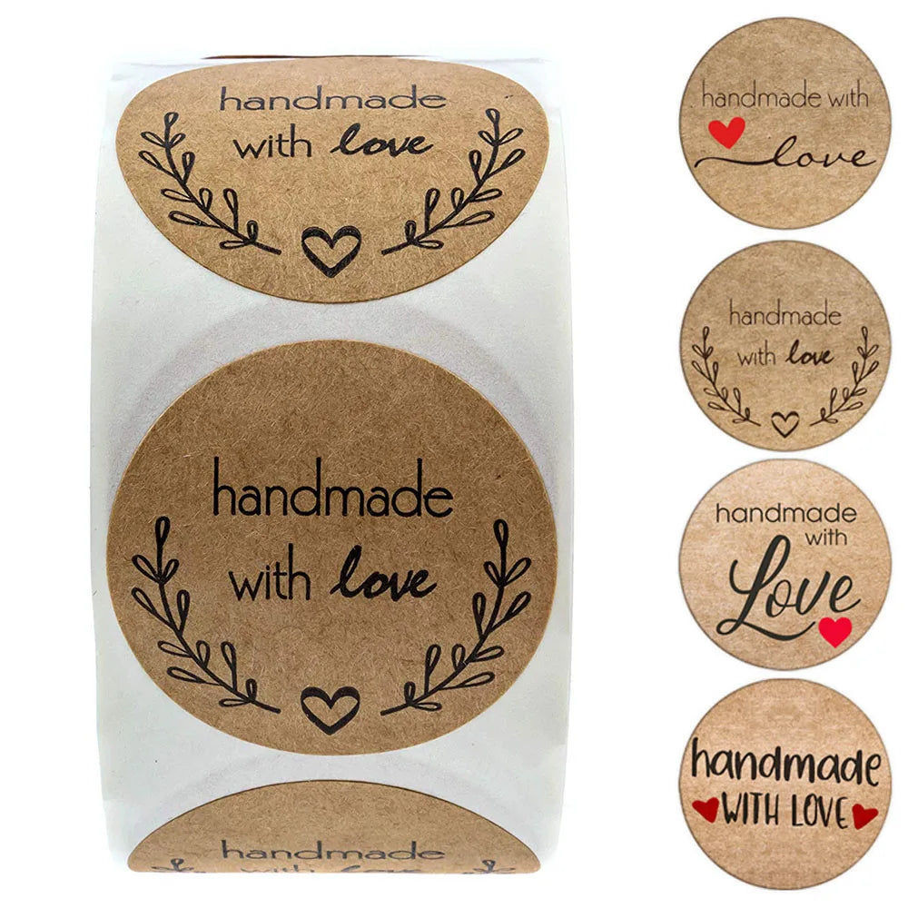 Vintage Kraft Paper Stickers – 100–500pcs