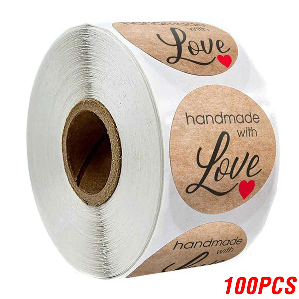 Vintage Kraft Paper Stickers – 100–500pcs