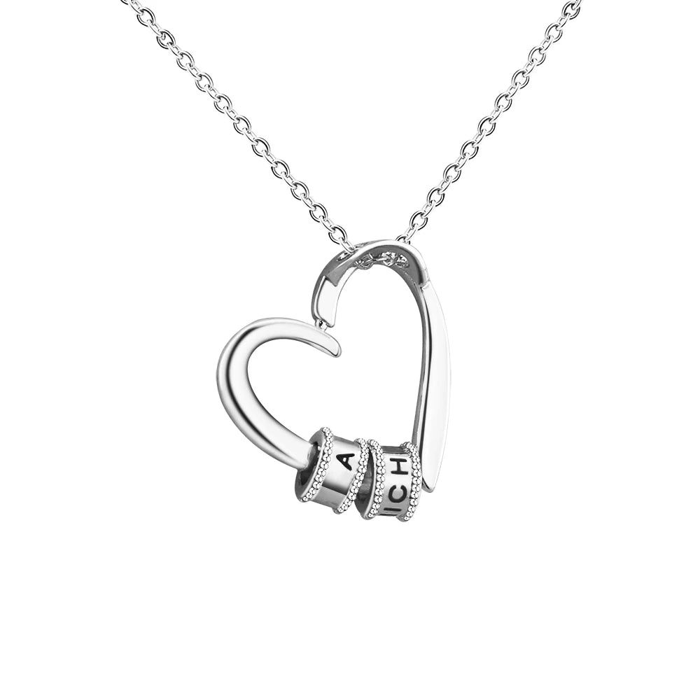 Names heart necklace custom