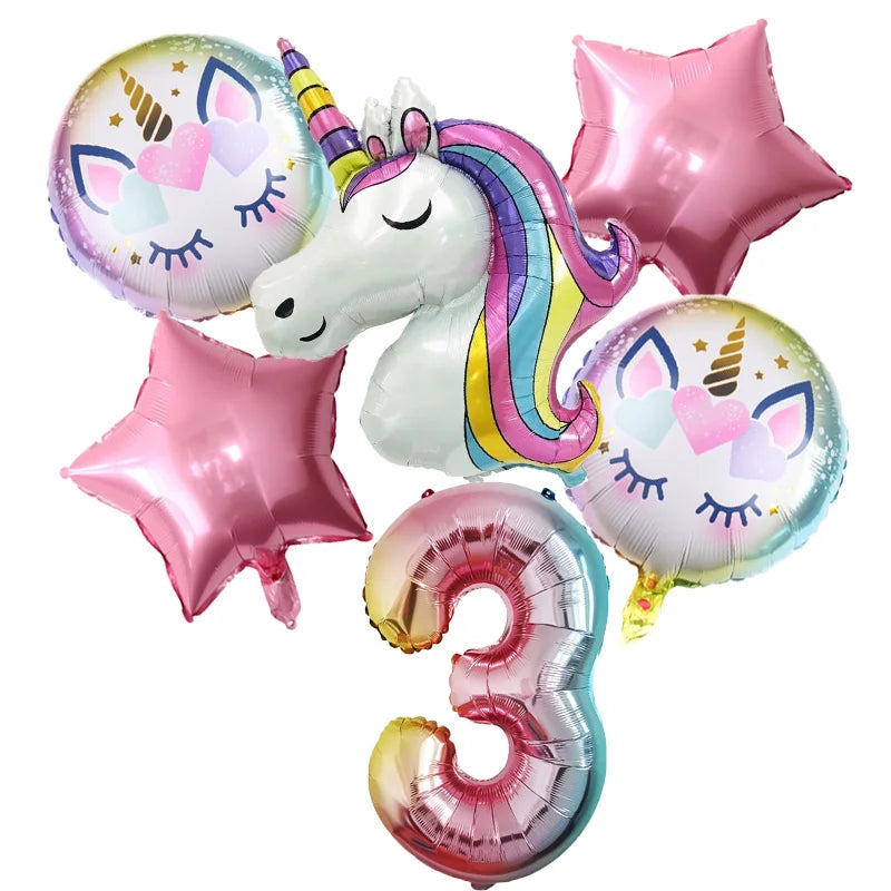 6pcs Unicorn balloon