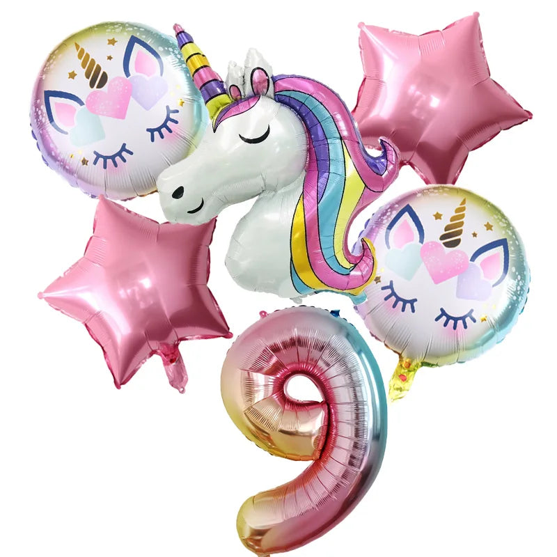6pcs Unicorn balloon