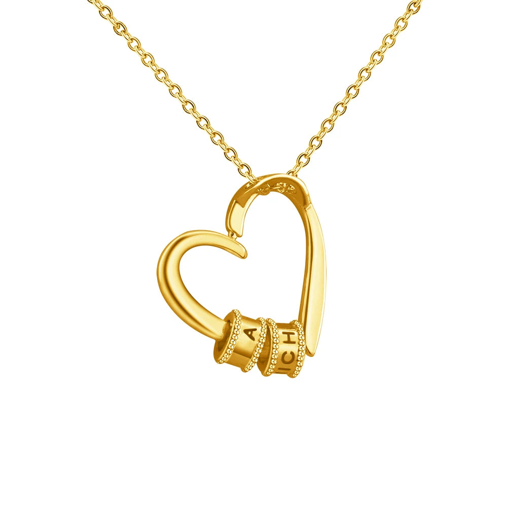Names heart necklace custom
