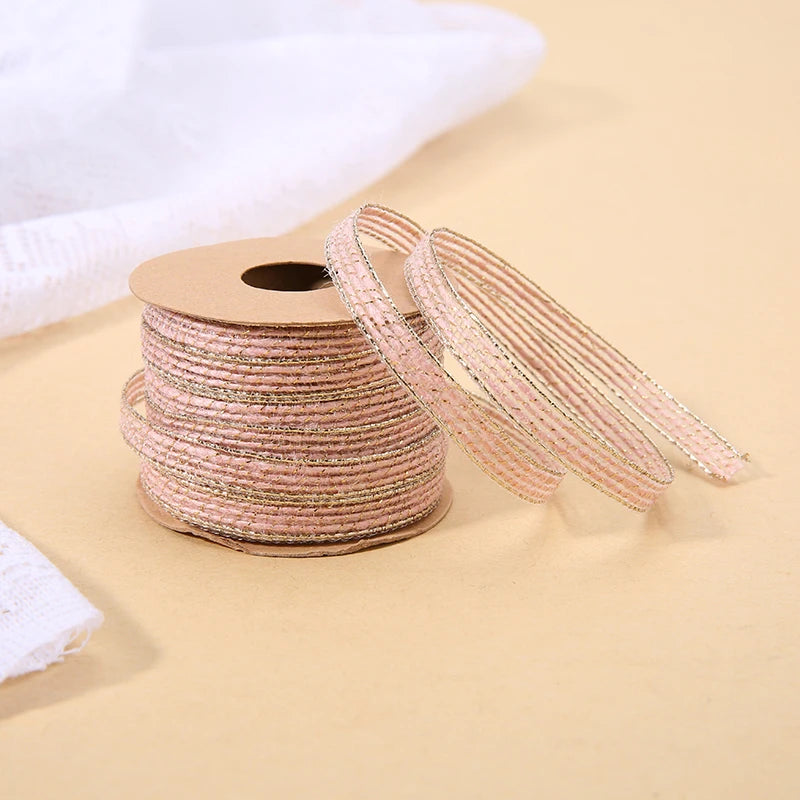 Vintage Jute burlap hessian ribbon with Lace 10M/Roll