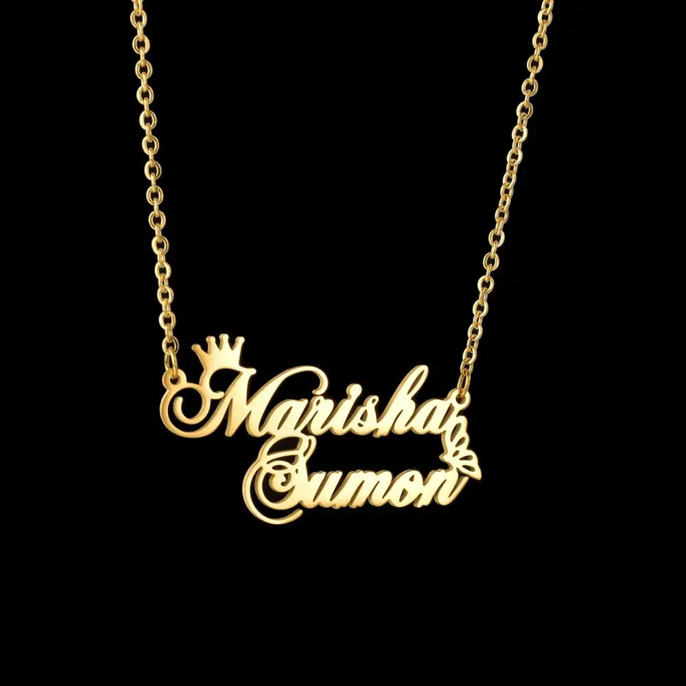 Custom name necklaces personalized heart butterfly