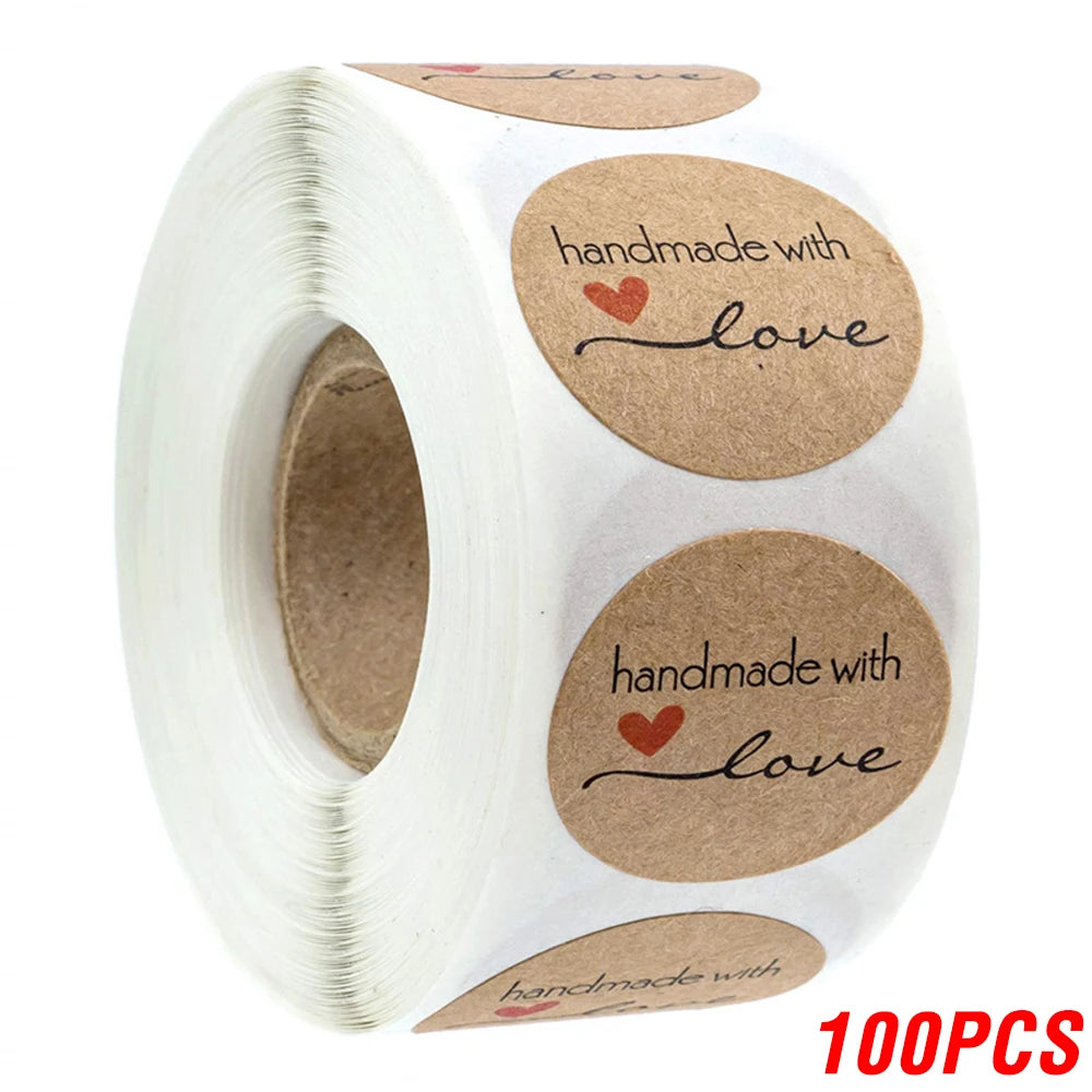 Vintage Kraft Paper Stickers – 100–500pcs
