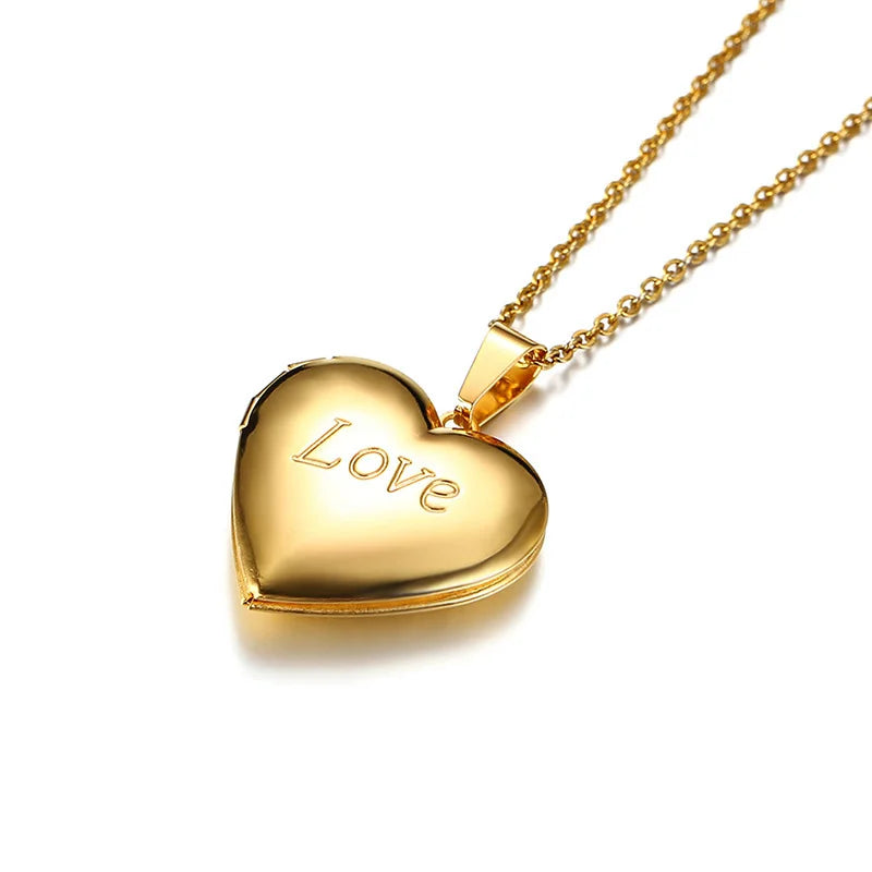 Monogram floral Oval heart locket pendant necklaces