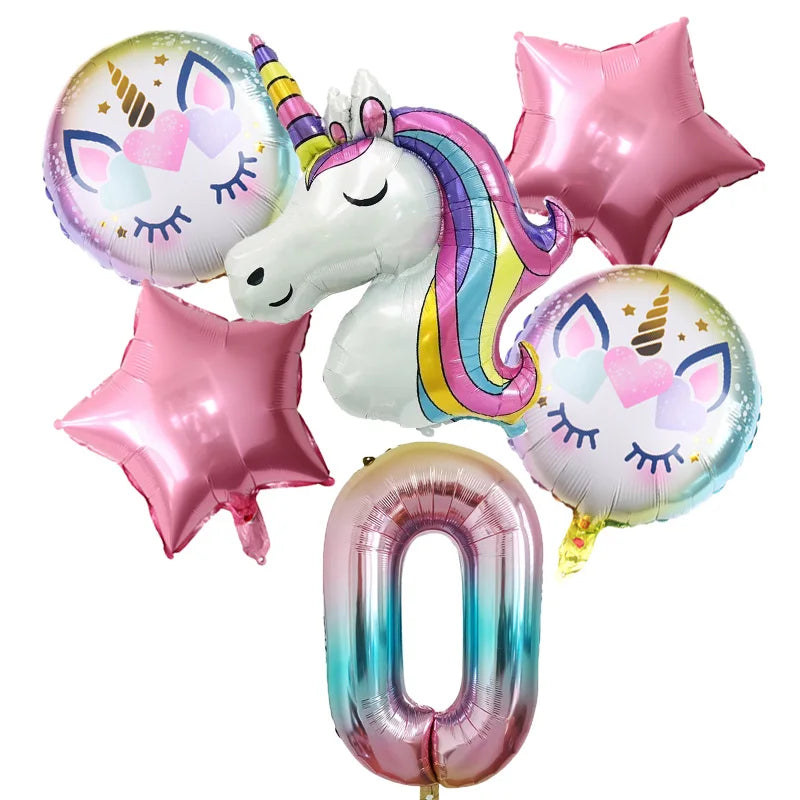 6pcs Unicorn balloon