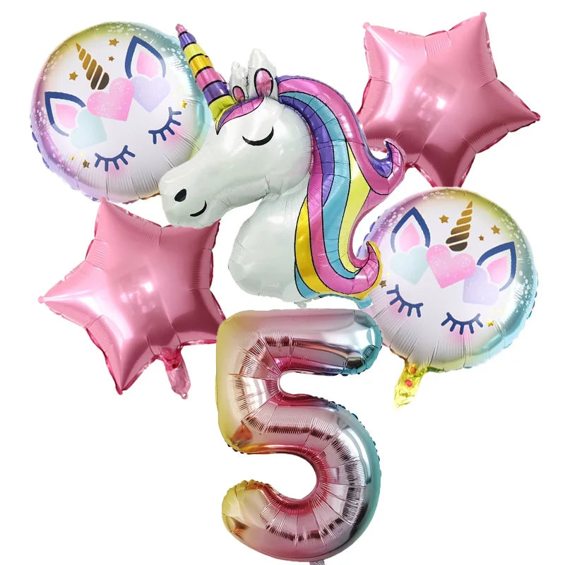 6pcs Unicorn balloon