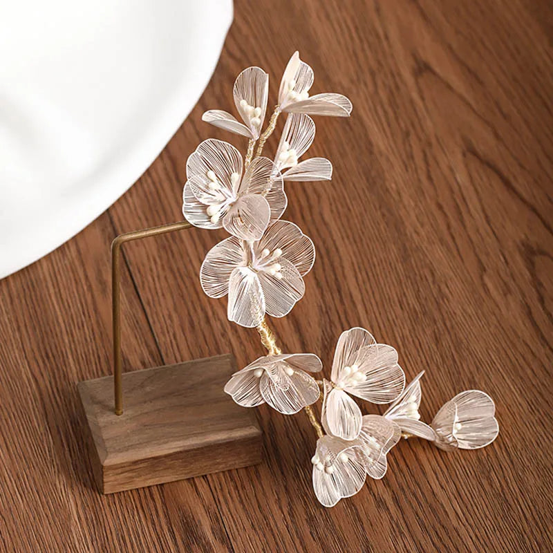 Flower hair jewelry Pearl Crystal
