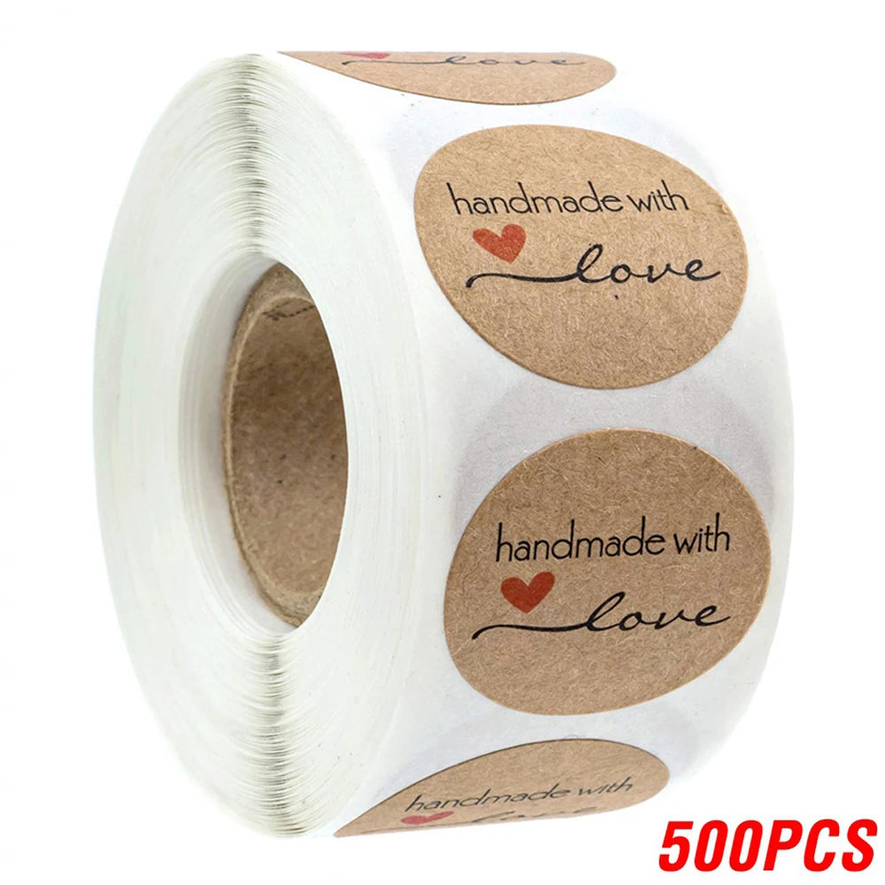Vintage Kraft Paper Stickers – 100–500pcs