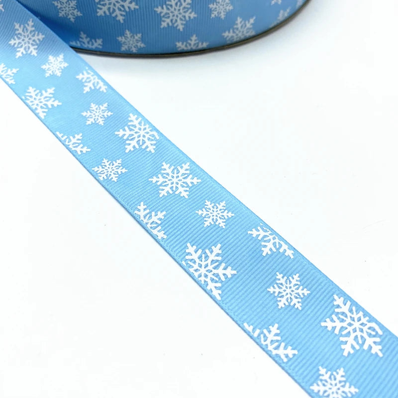 DIY Christmas Ribbon 25mm – Snowflake Grosgrain, 5 Yards