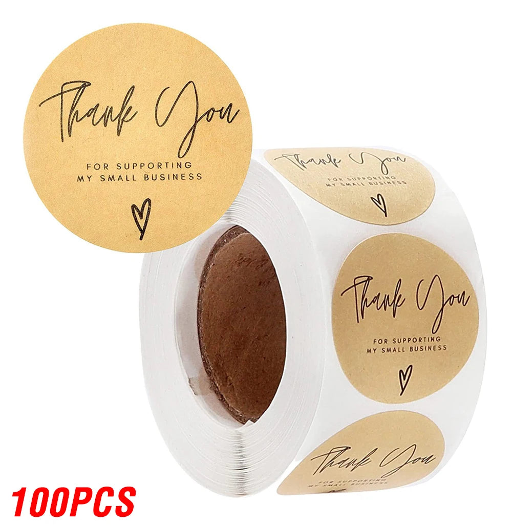 Vintage Kraft Paper Stickers – 100–500pcs