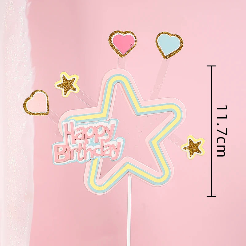 Smiling Face Cloud Rainbow Cake opper decoratings