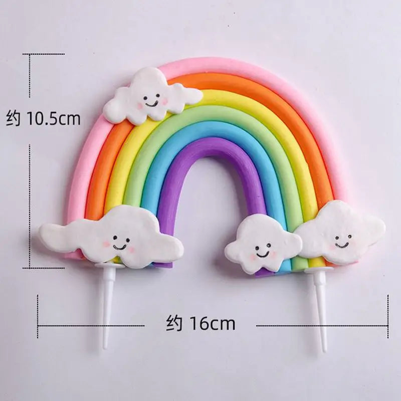 Smiling Face Cloud Rainbow Cake opper decoratings
