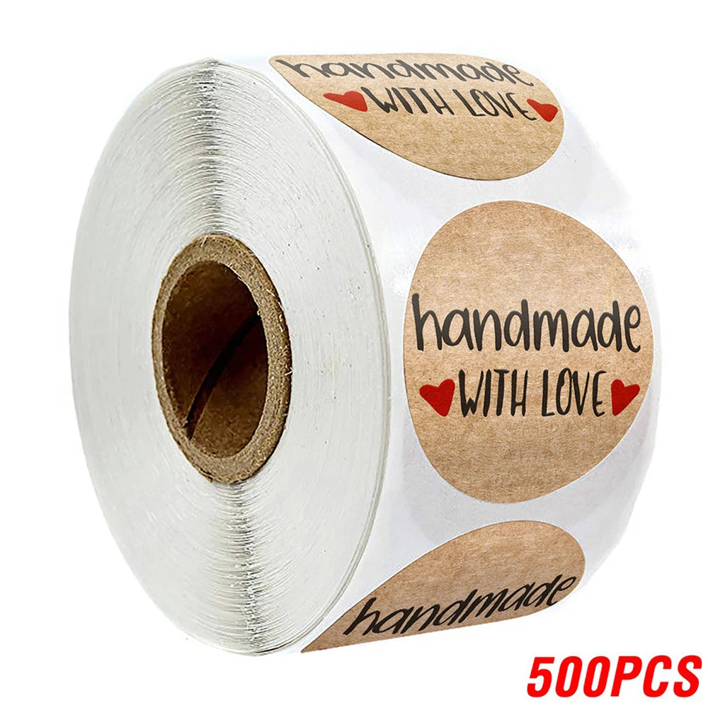 Vintage Kraft Paper Stickers – 100–500pcs