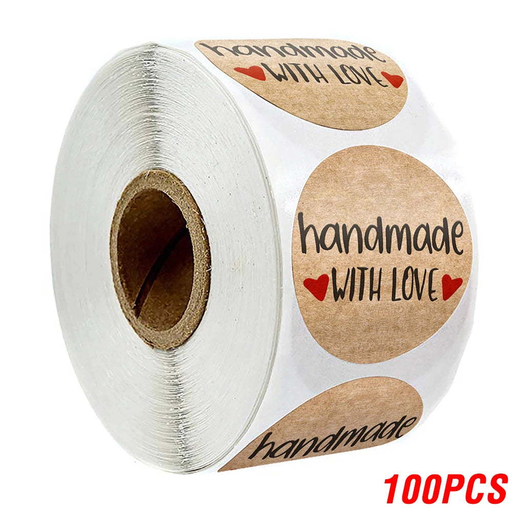 Vintage Kraft Paper Stickers – 100–500pcs