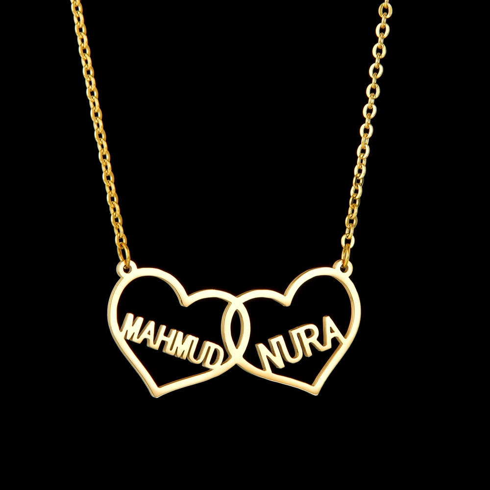 Custom name necklaces personalized heart butterfly