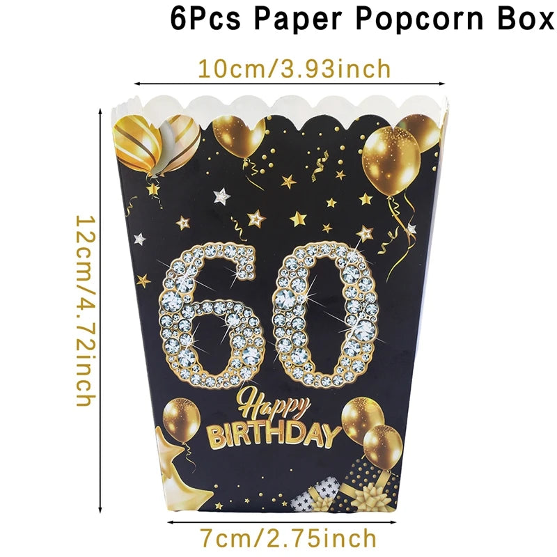 Black Gold Birhtday TableCloth