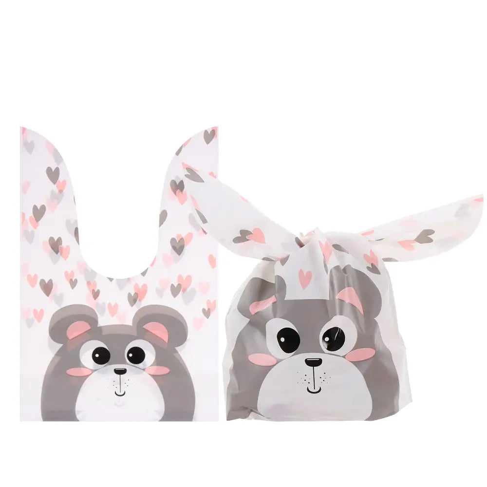 10PCS Easter Rabbit Candy Biscuit Gifts Bag Easter Bunny Ear Cookie Bags Package Pocket Event Party Supplies Snack Decoration