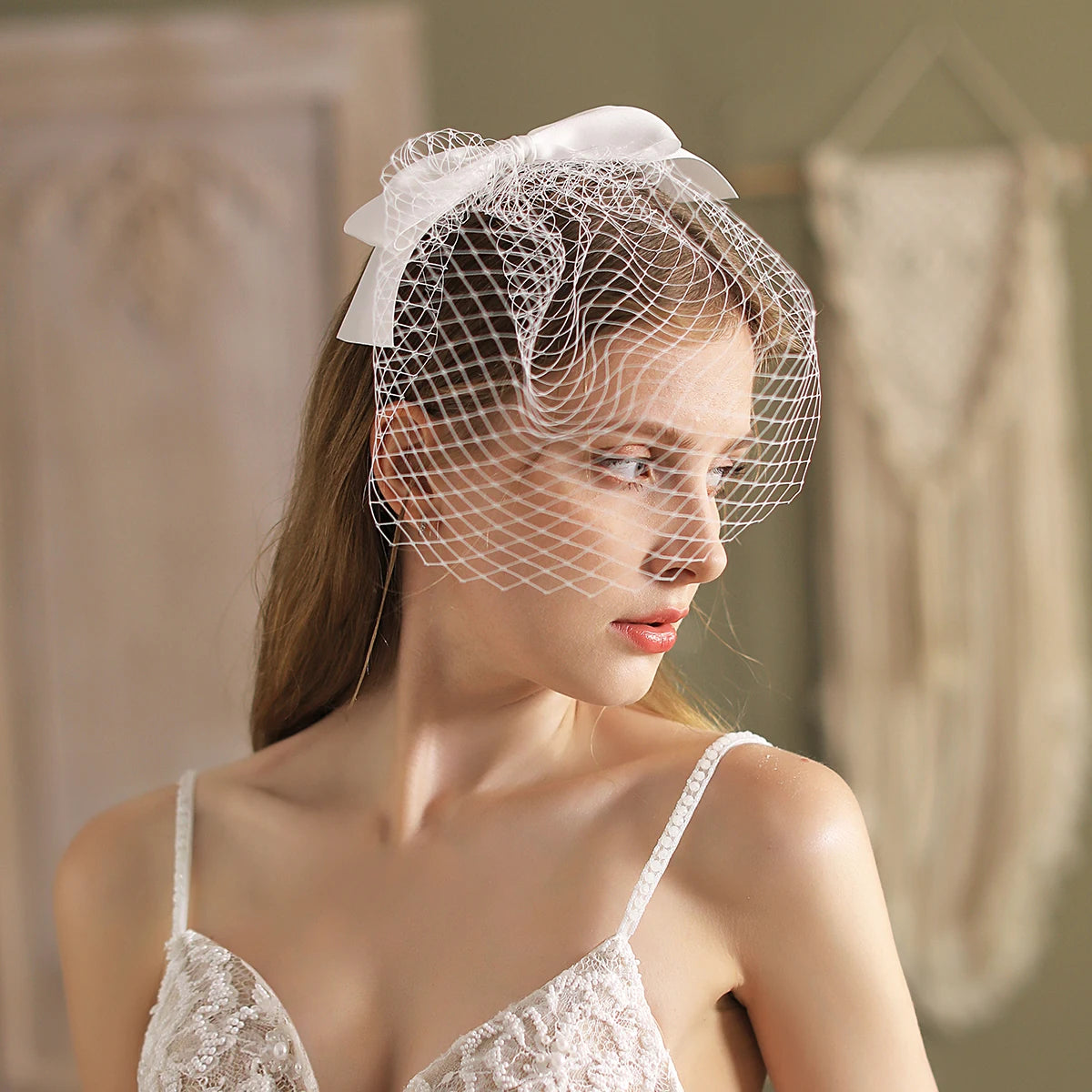 Short White Bridal Veils
