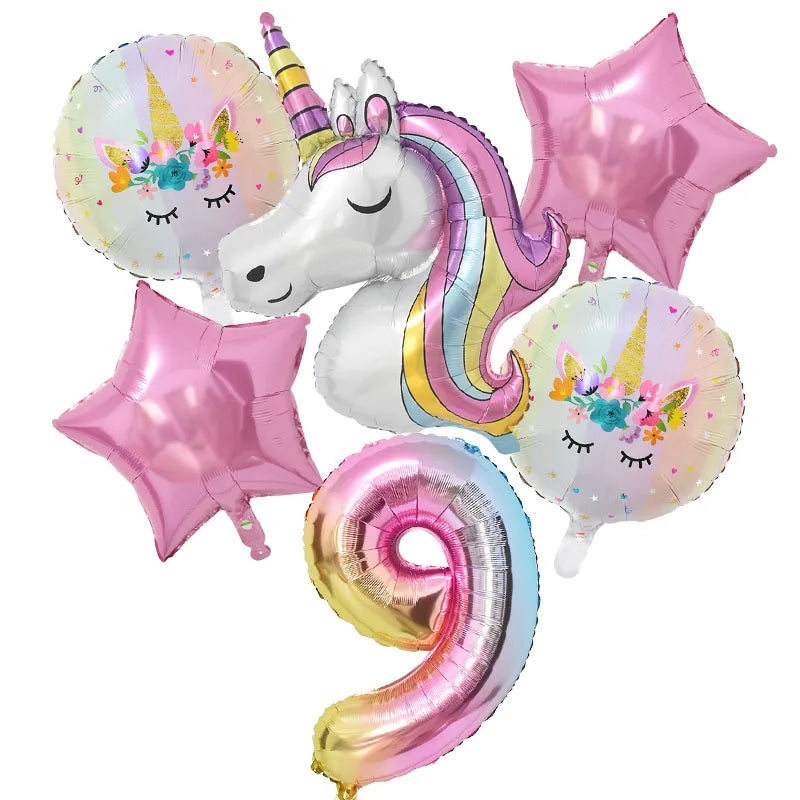 Rainbow Unicorn Balloon 32 inch 1Set