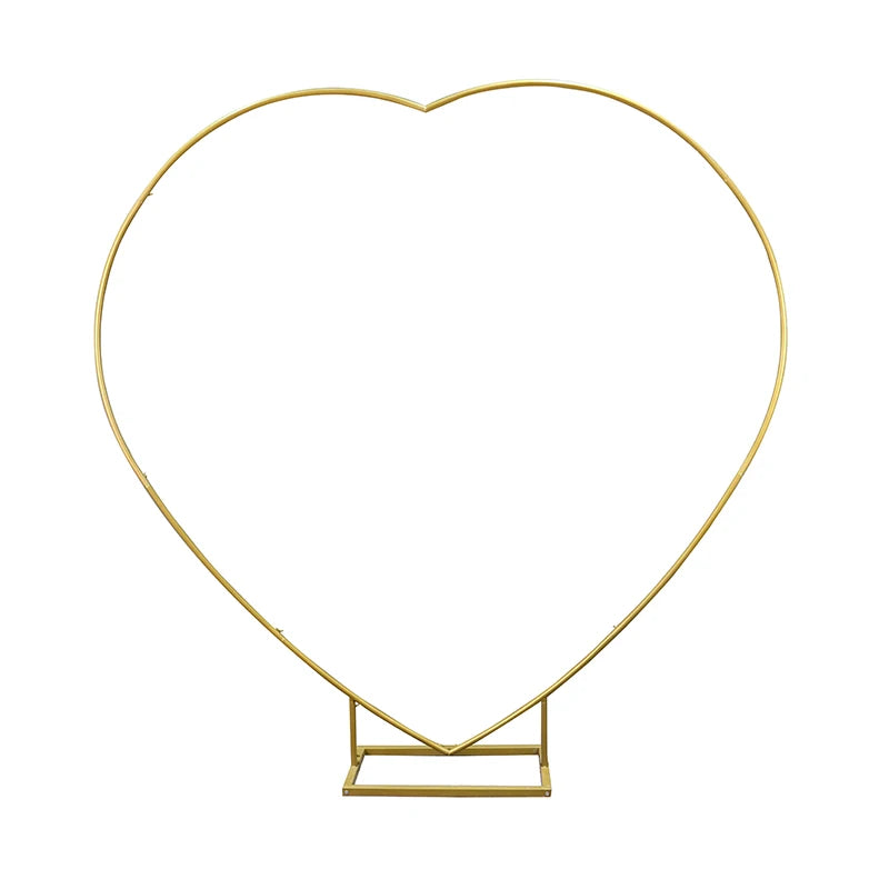 Gold heart backdrop arch stand
