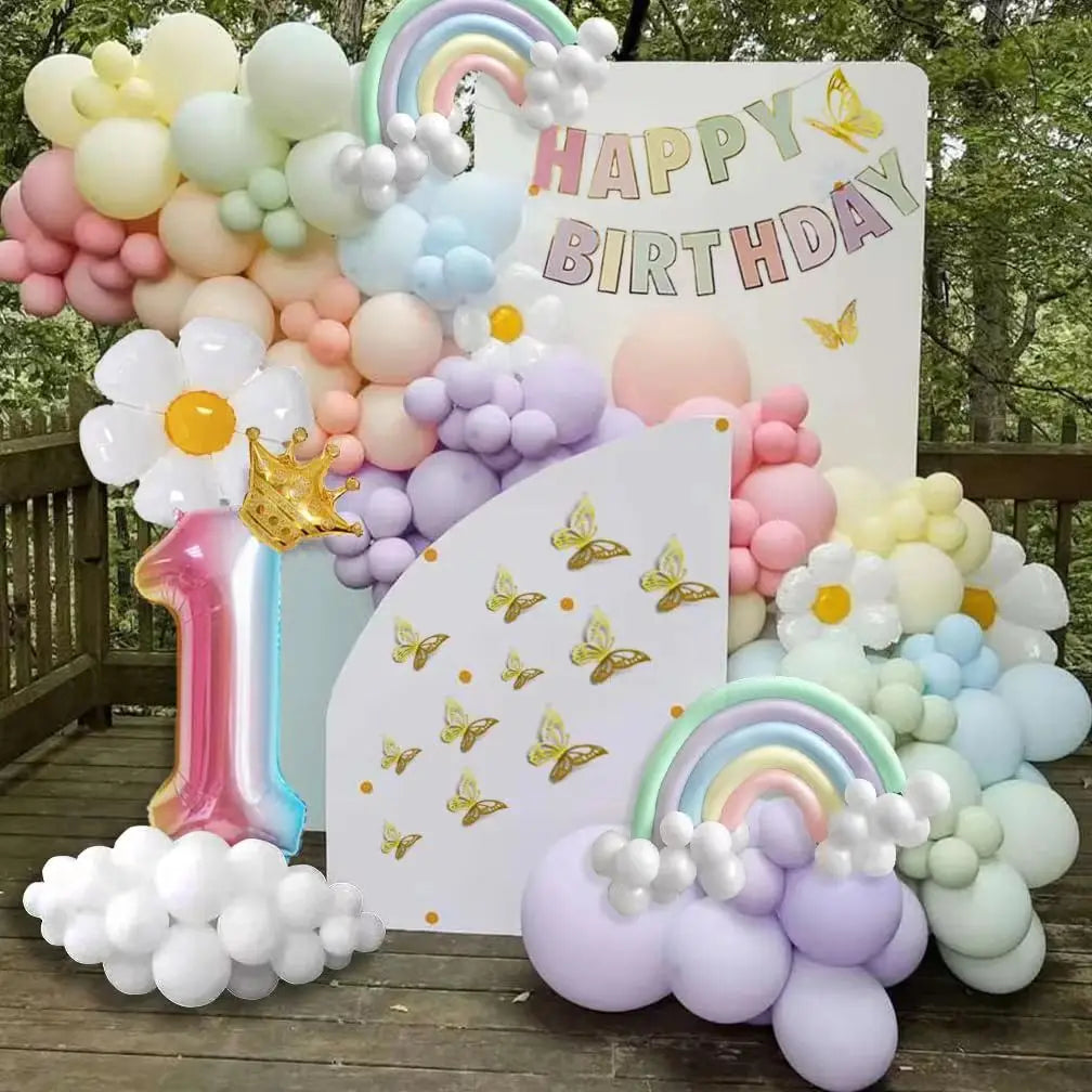 200PCS Macaron Foil Balloon Garland Set