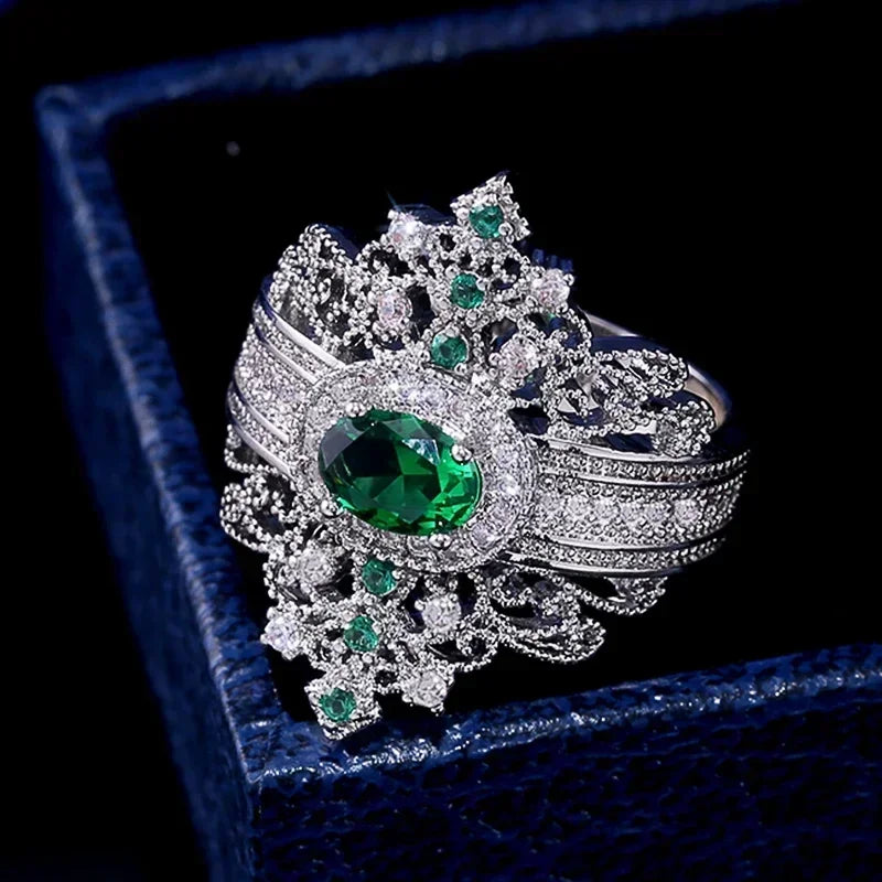 Zaitina green Zirconia crystal ring