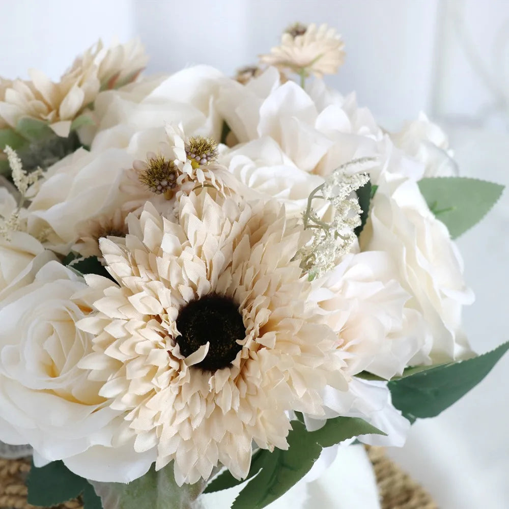 Champagne silk flower bouquets