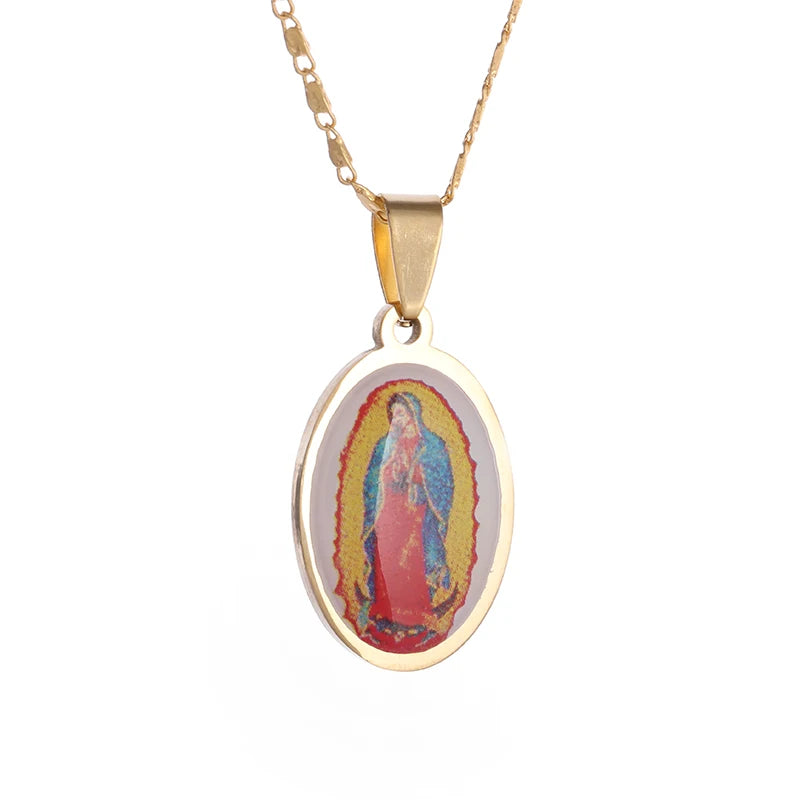 Virgin Mary medal pendant