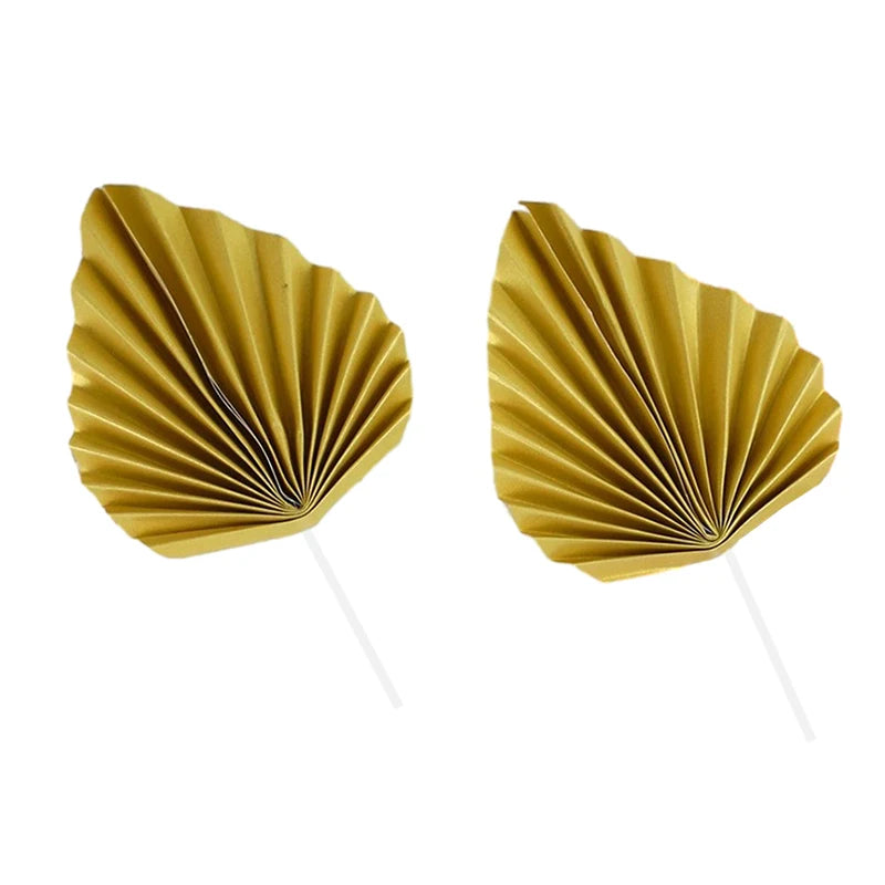 Paper Palm fan cake topper leaf 2Pcs