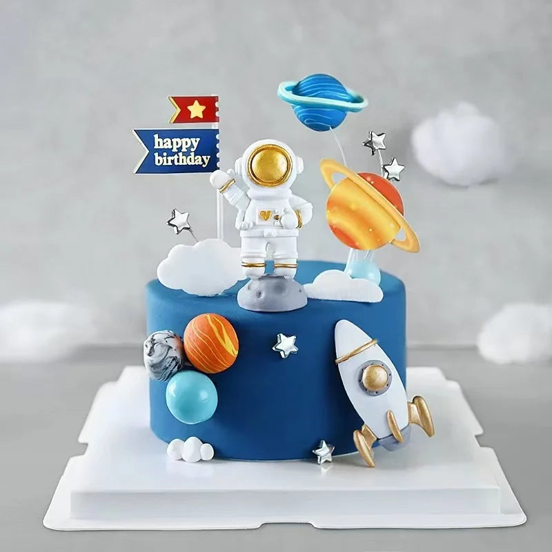 Astronaut theme Planet Space Rocket Spaceship cake decoratings