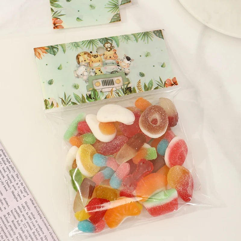Jungle Animal Plastic Candy bags Self-Adhesive 30/50pcs