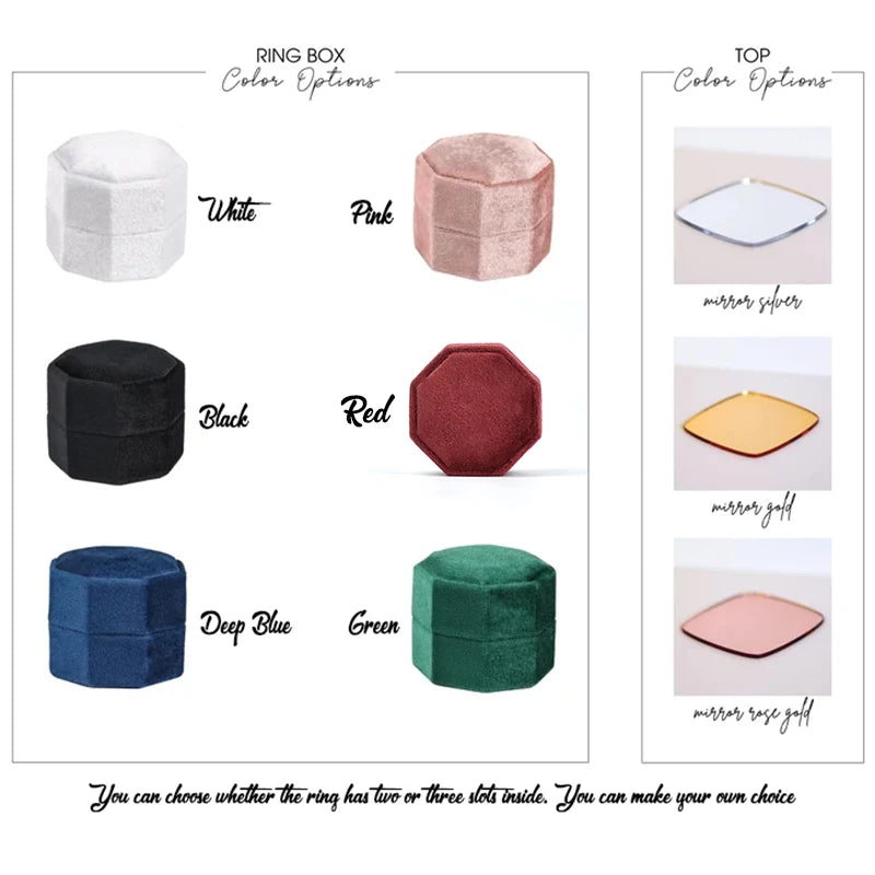 Personalised Acrylic topper velvet wedding ring box
