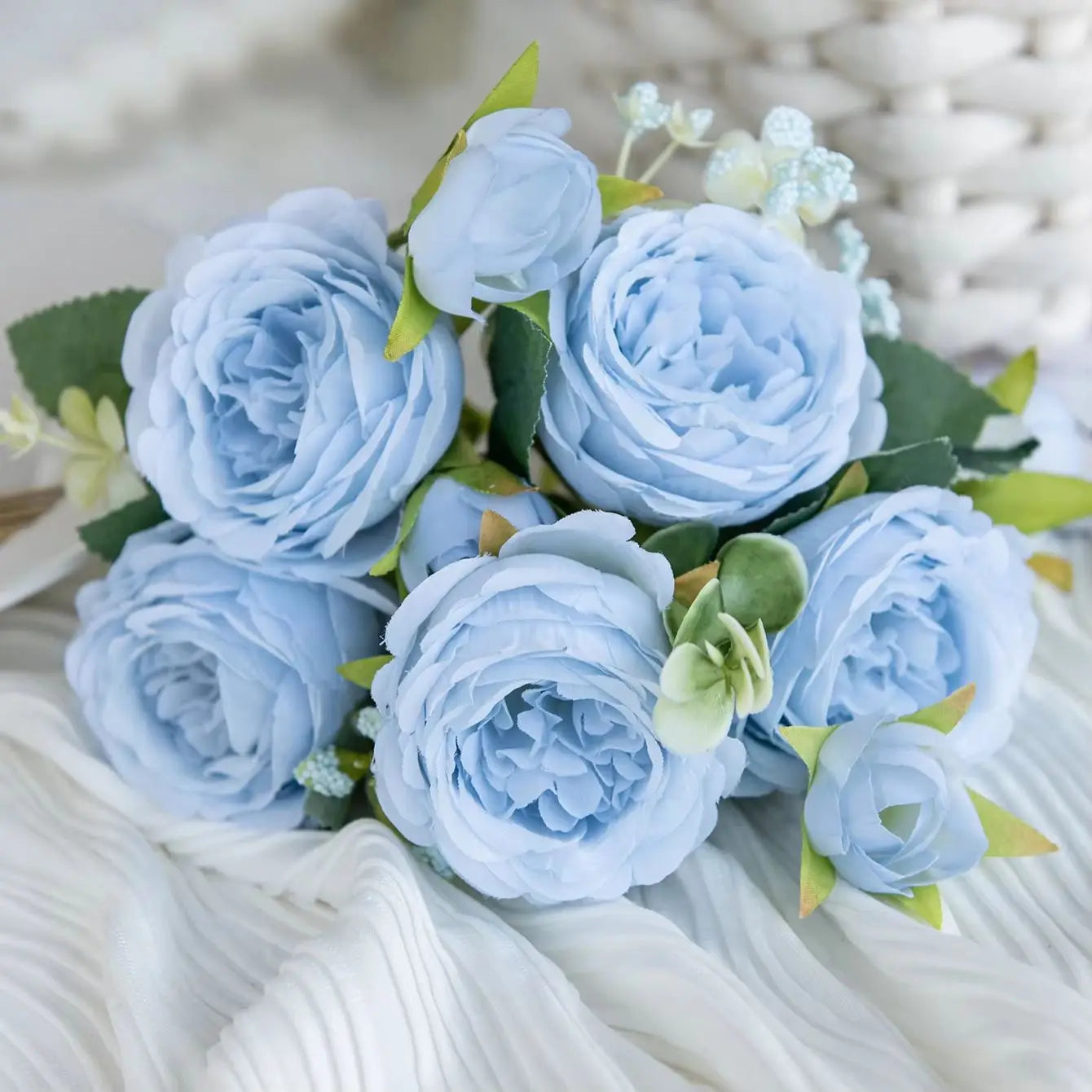 Artificial flowers fake white Peonies bouquet