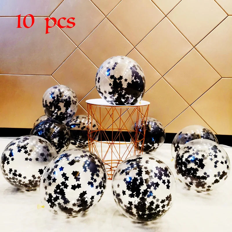 10/20PCS Star Confetti Latex Balloons
